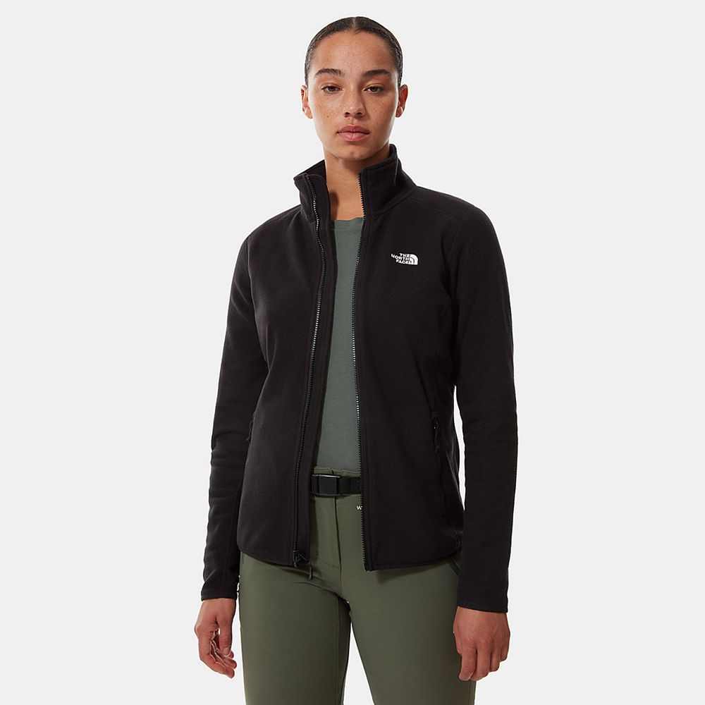 The North Face Fleece Womens Australia - The North Face 100 Glacier Full-Zip Black Skiing And Snowbo